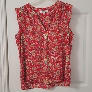 Rose and Olive Sleeveless Ruffle Wens Top